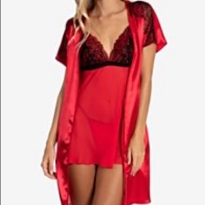 Linea Donatella 2Pc Wrap Robe & Babydoll Nightgown